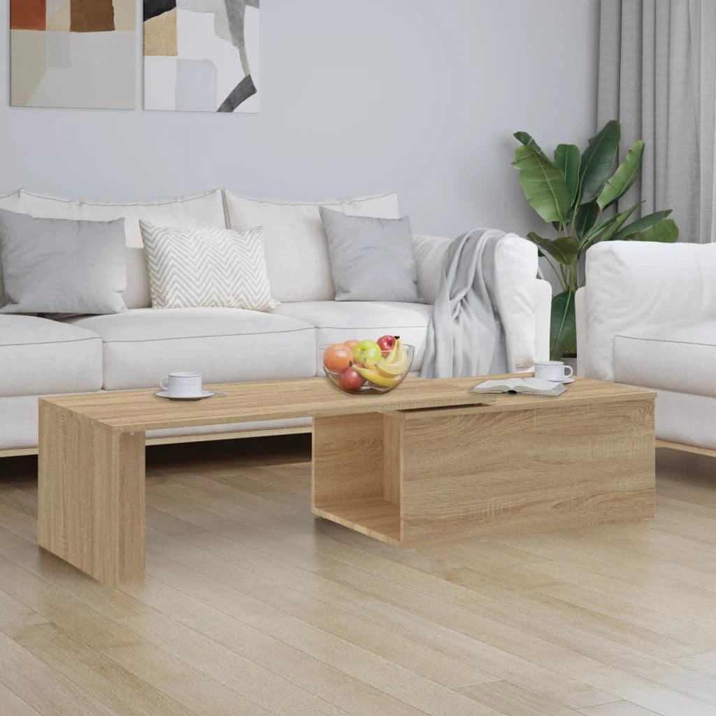 vidaXL Coffee Table 150x50x35 cm Smoked Oak Finish Engineered Wood Living Room Decor by vidaXL