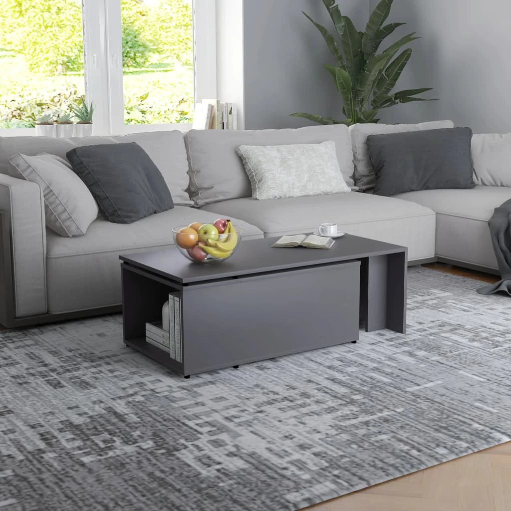 vidaXL Coffee Table 150x50x35 cm Smoked Oak Finish Engineered Wood Living Room Decor by vidaXL