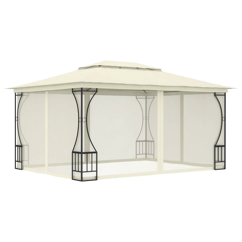 vidaXL Gazebo with Nets 300x400x265 cm Cream by vidaXL