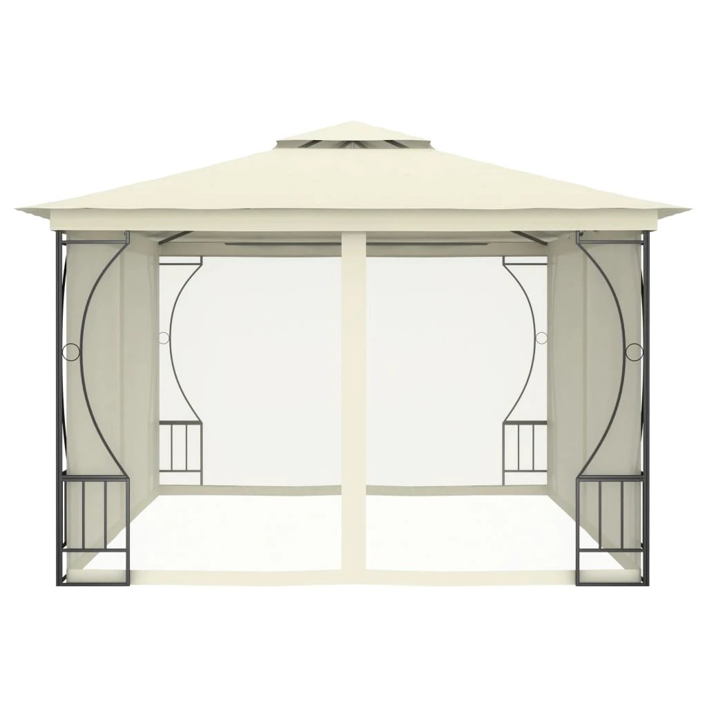vidaXL Gazebo with Nets 300x400x265 cm Cream by vidaXL