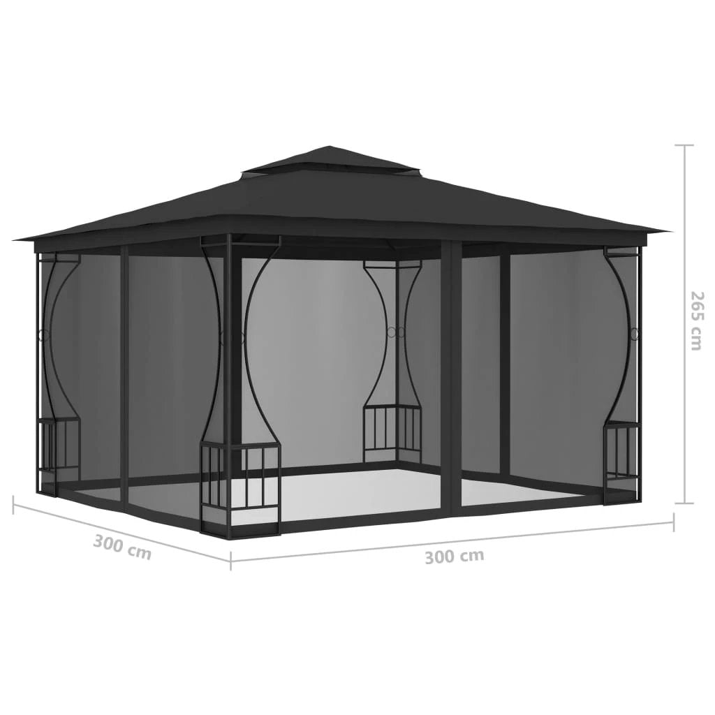 vidaXL Gazebo with Nets 300x400x265 cm Cream by vidaXL