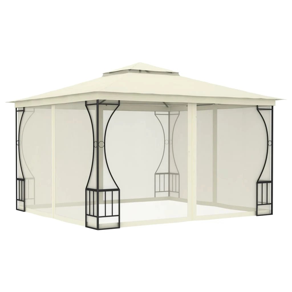 vidaXL Gazebo with Nets 300x400x265 cm Cream by vidaXL