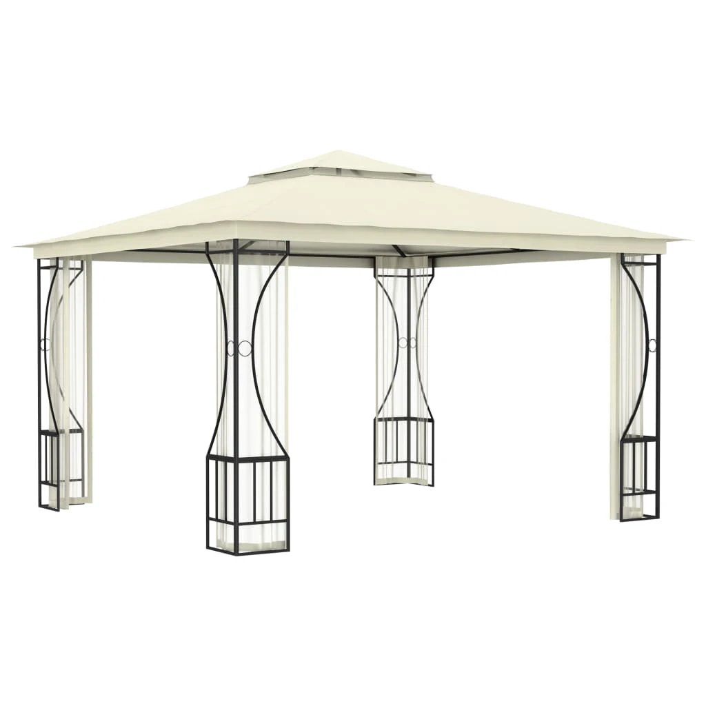 vidaXL vidaXL Gazebo with Nets 300x400x265 cm Cream - Gazebos