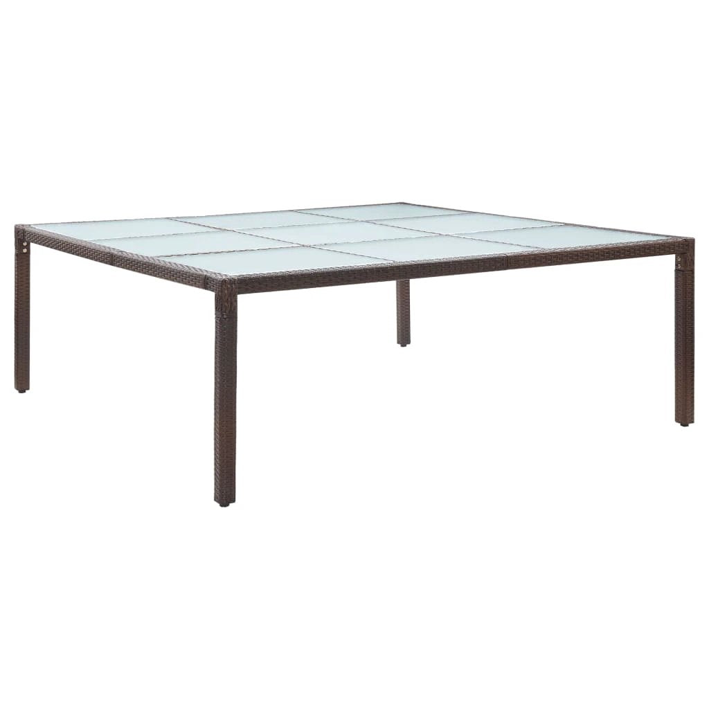 vidaXL vidaXL Garden Dining Table Brown 200x200x74 cm Poly Rattan - Uncategorized Garden Table