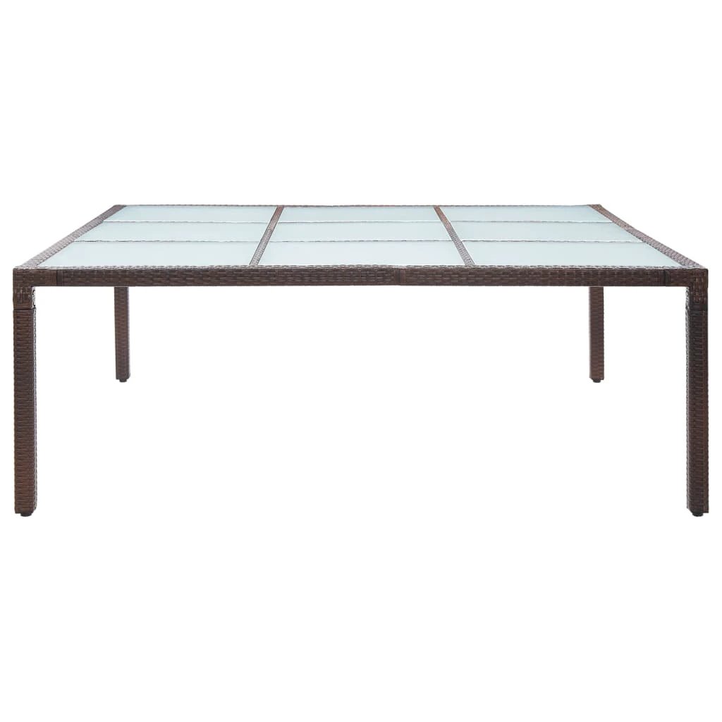 vidaXL vidaXL Garden Dining Table Brown 200x200x74 cm Poly Rattan - Uncategorized Garden Table