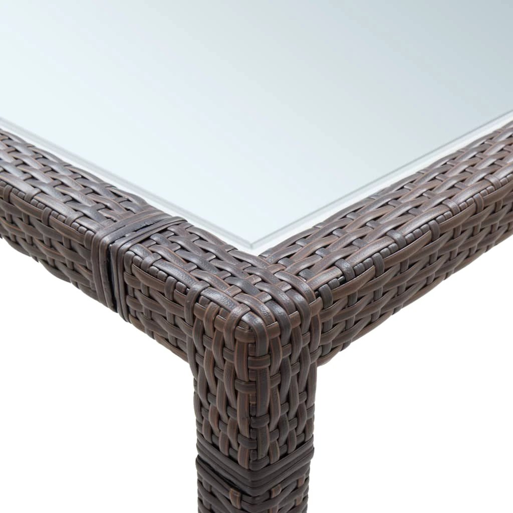 vidaXL vidaXL Garden Dining Table Brown 200x200x74 cm Poly Rattan - Uncategorized Garden Table