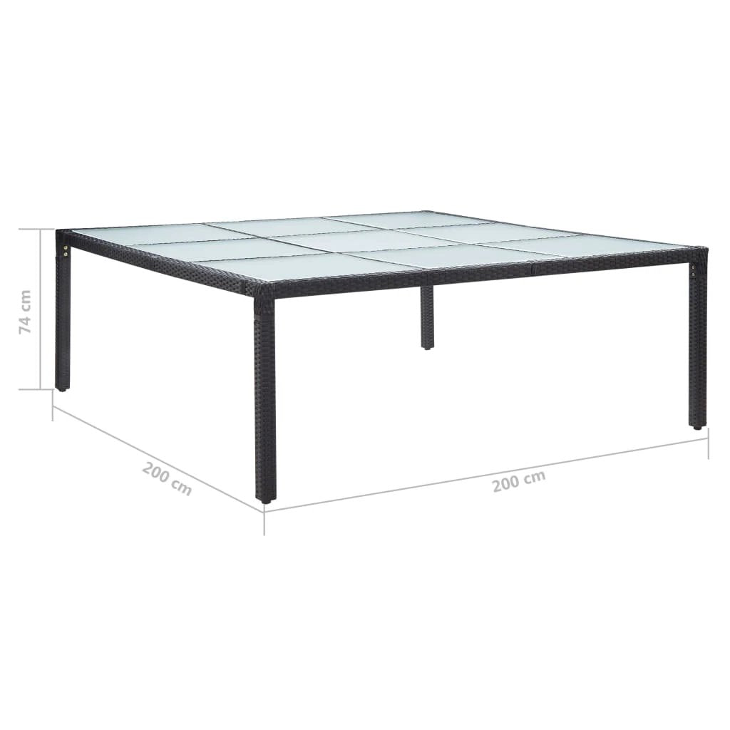 vidaXL vidaXL Garden Dining Table Brown 200x200x74 cm Poly Rattan - Uncategorized Garden Table