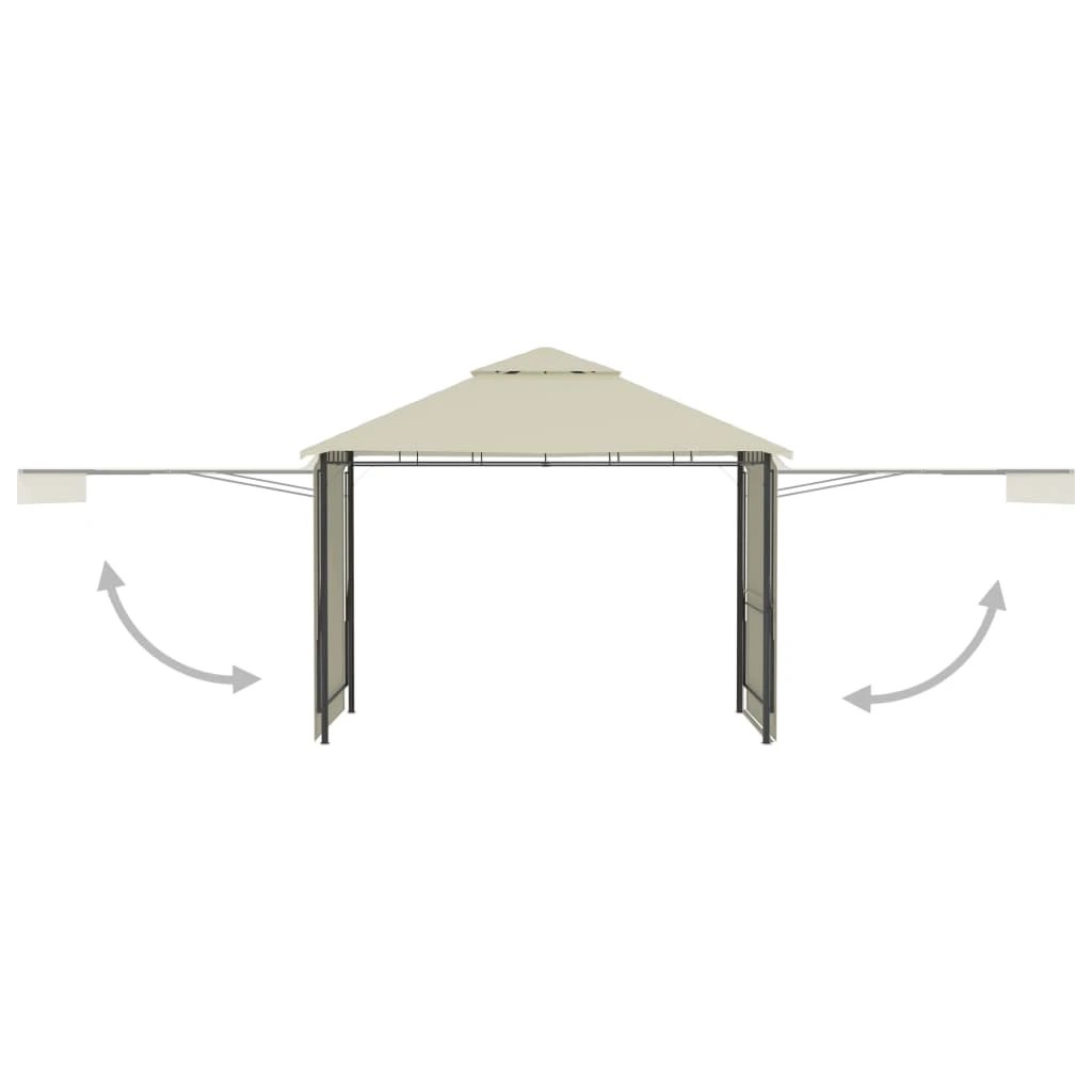 vidaXL Gazebo with Double Extended Roofs 3x3x2.75 m Cream 180 g/m² by vidaXL