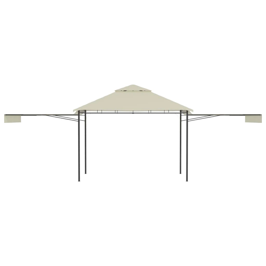 vidaXL Gazebo with Double Extended Roofs 3x3x2.75 m Cream 180 g/m² by vidaXL