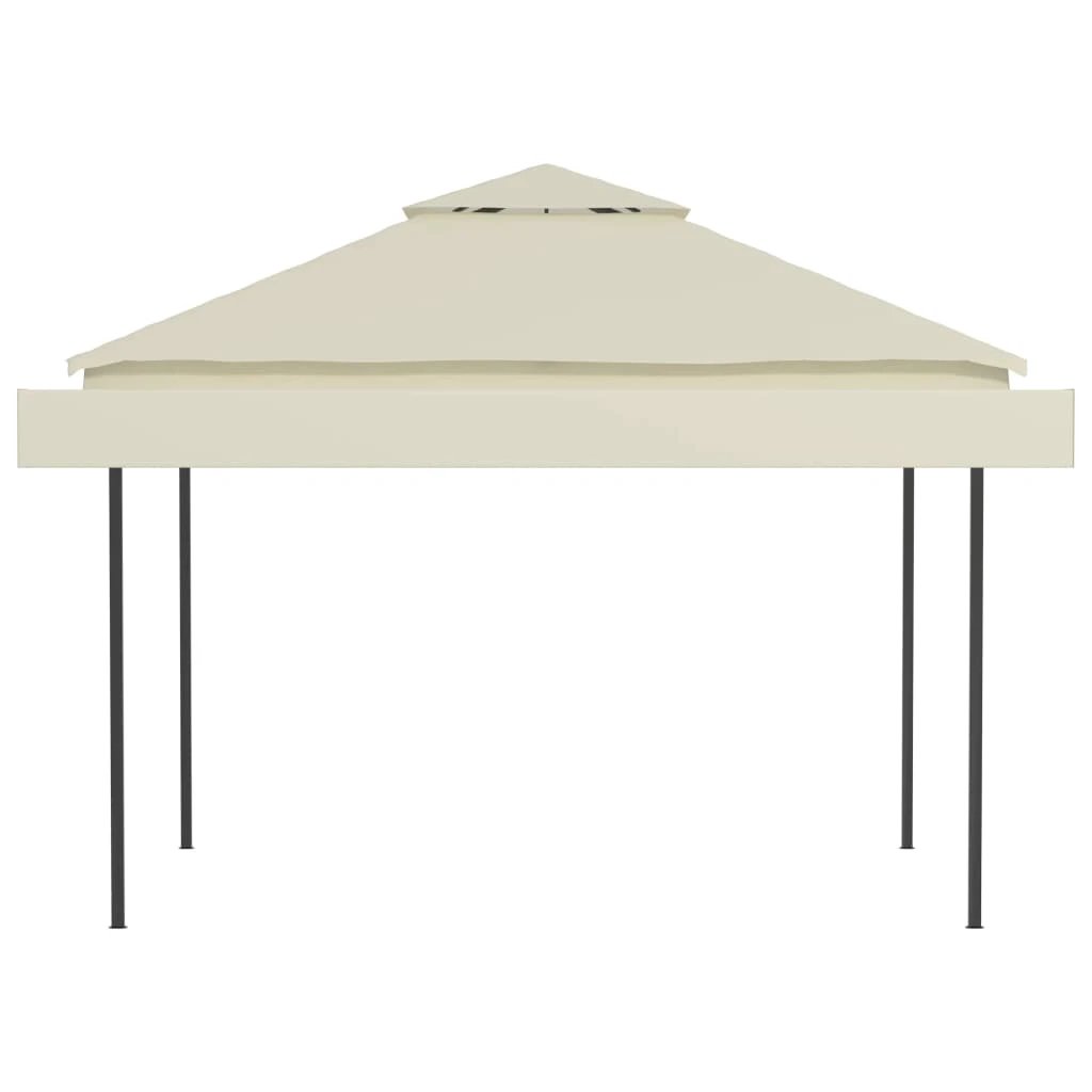 vidaXL Gazebo with Double Extended Roofs 3x3x2.75 m Cream 180 g/m² by vidaXL