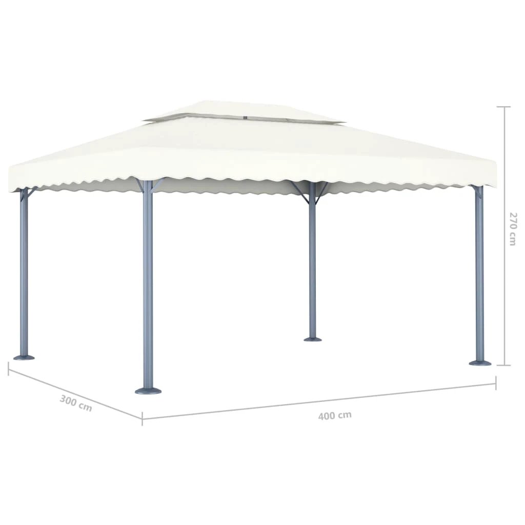 vidaXL vidaXL Gazebo 400x300 cm Cream Aluminium - Gazebos