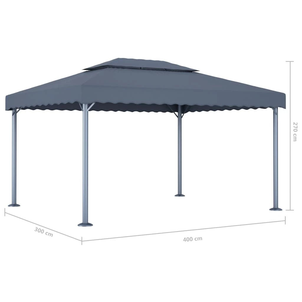 vidaXL vidaXL Gazebo 400x300 cm Cream Aluminium - Gazebos