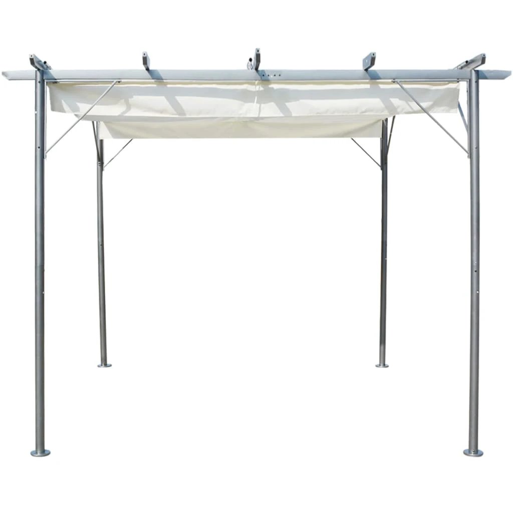 vidaXL Pergola with Retractable Roof Cream White 3x3 m Steel by vidaXL