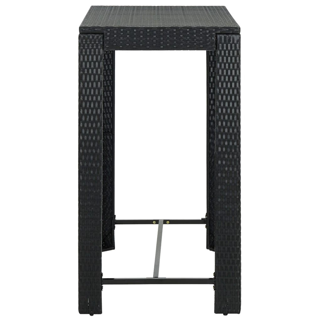 vidaXL Garden Bar Table Brown 60.5x60.5x110.5 cm Poly Rattan by vidaXL