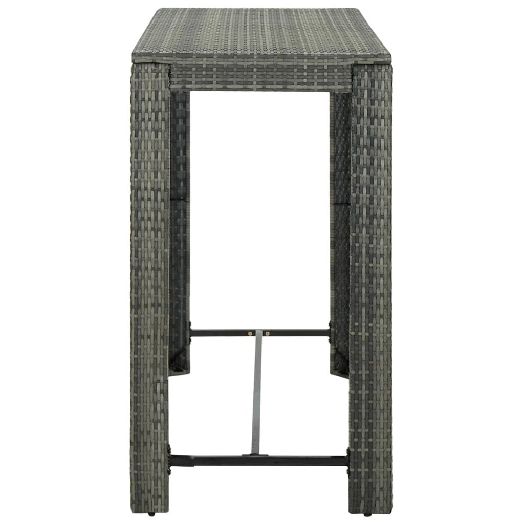 vidaXL vidaXL Garden Bar Table Brown 60.5x60.5x110.5 cm Poly Rattan - Garden Table