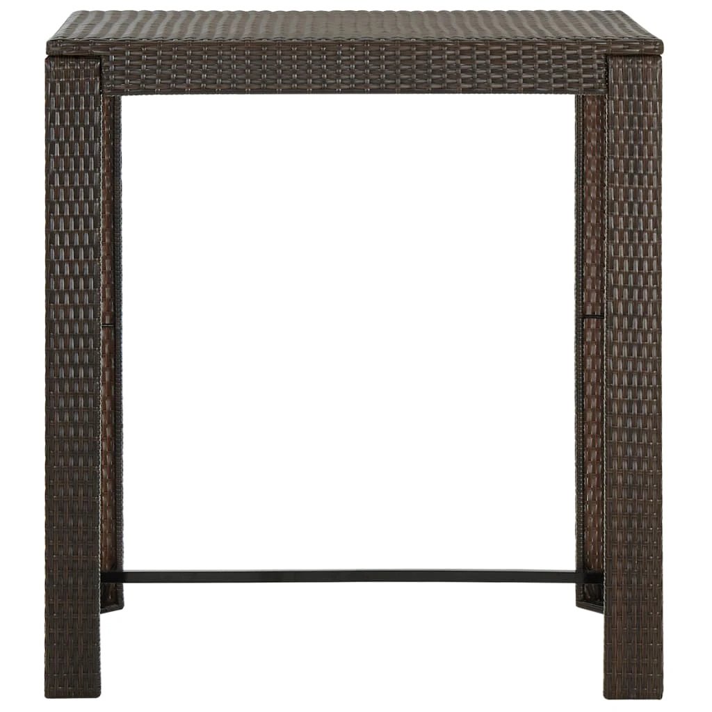 vidaXL Garden Bar Table Brown 60.5x60.5x110.5 cm Poly Rattan by vidaXL