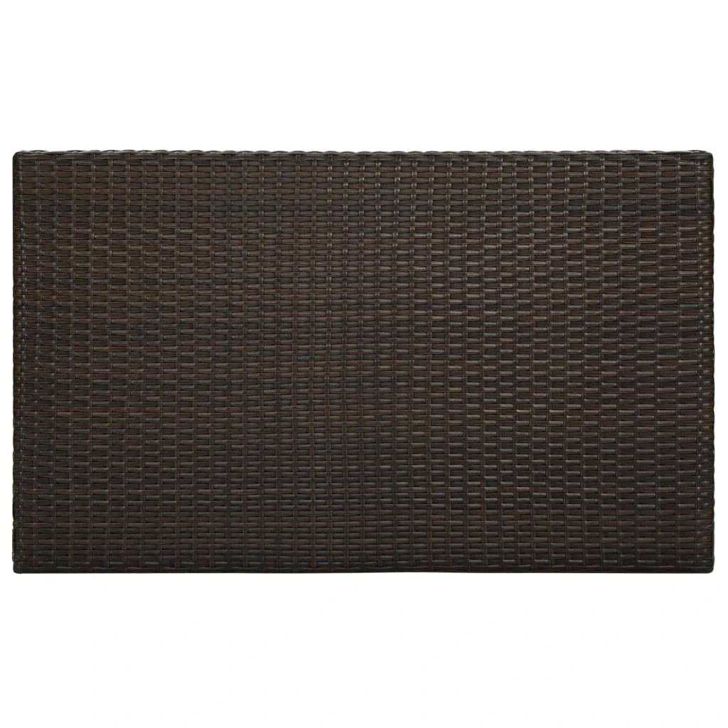 vidaXL Garden Bar Table Brown 60.5x60.5x110.5 cm Poly Rattan by vidaXL