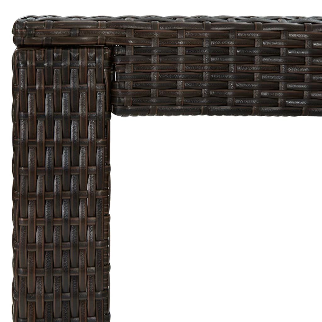 vidaXL Garden Bar Table Brown 60.5x60.5x110.5 cm Poly Rattan by vidaXL