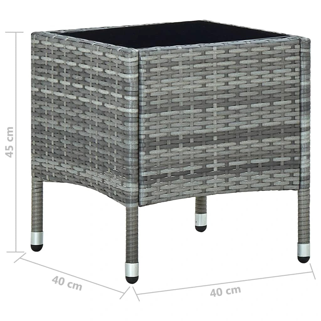 vidaXL vidaXL Garden Table Brown 40x40x45 cm Poly Rattan - Garden Table