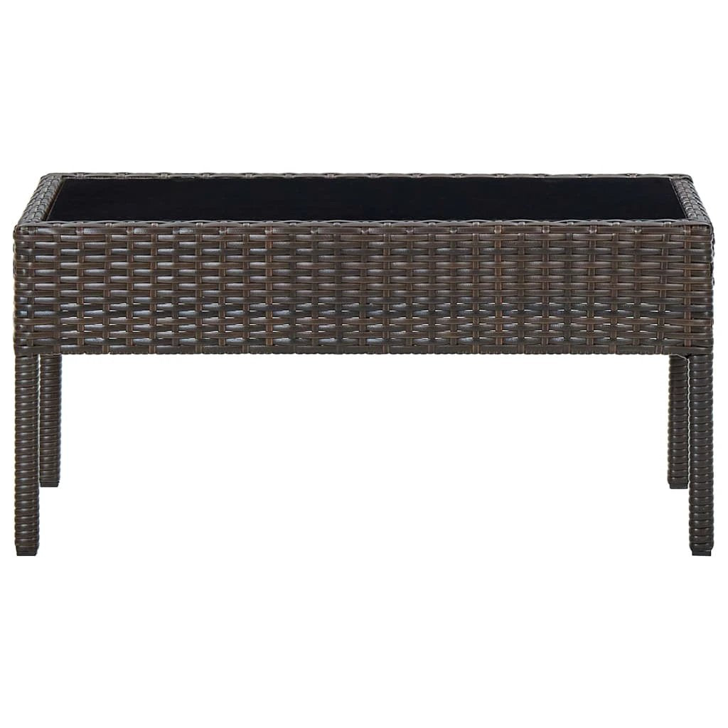 vidaXL Garden Table Brown 75x40x37 cm Poly Rattan by vidaXL