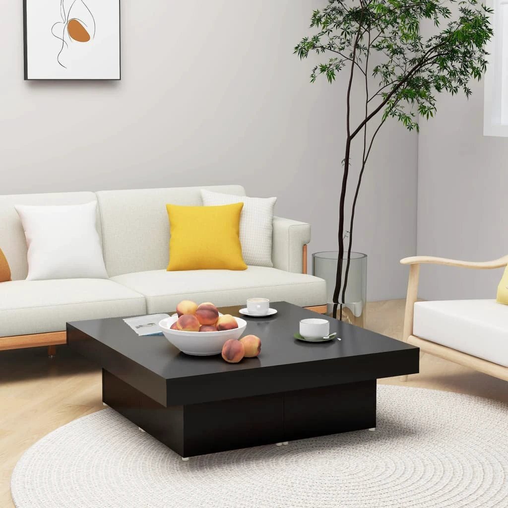 vidaXL VidaXL Coffee Table 90x90x28 cm Smoked Oak Engineered Wood Living Room Centerpiece - Coffee Table