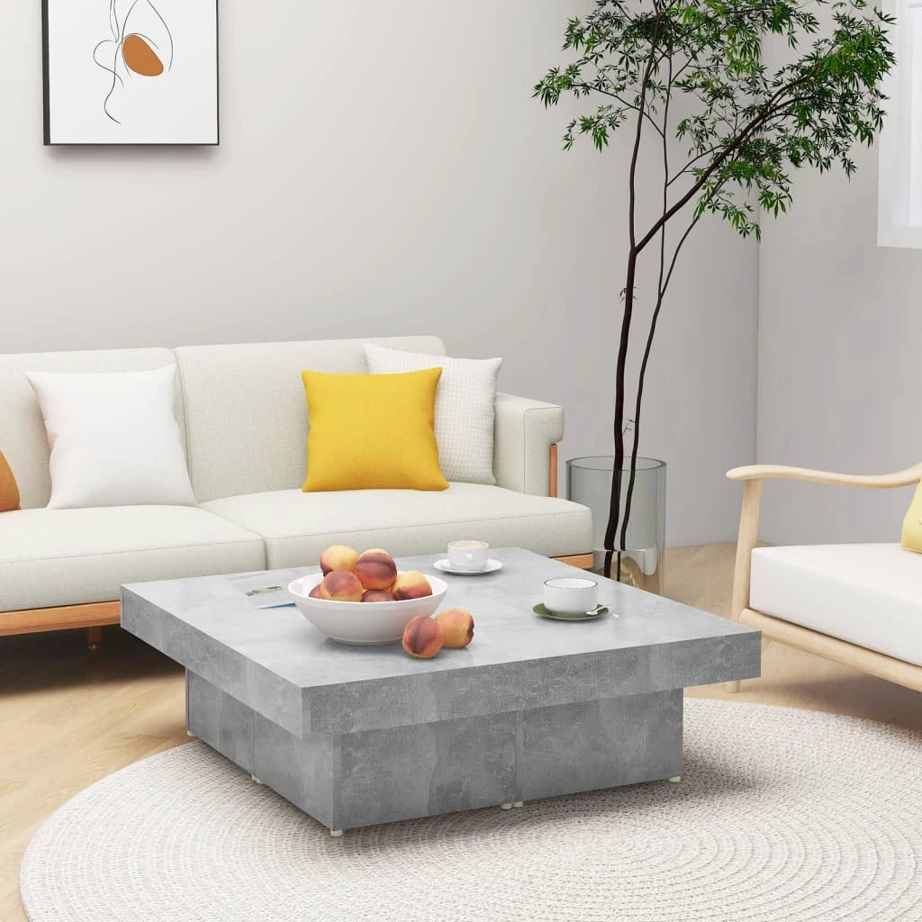 vidaXL VidaXL Coffee Table 90x90x28 cm Smoked Oak Engineered Wood Living Room Centerpiece - Coffee Table