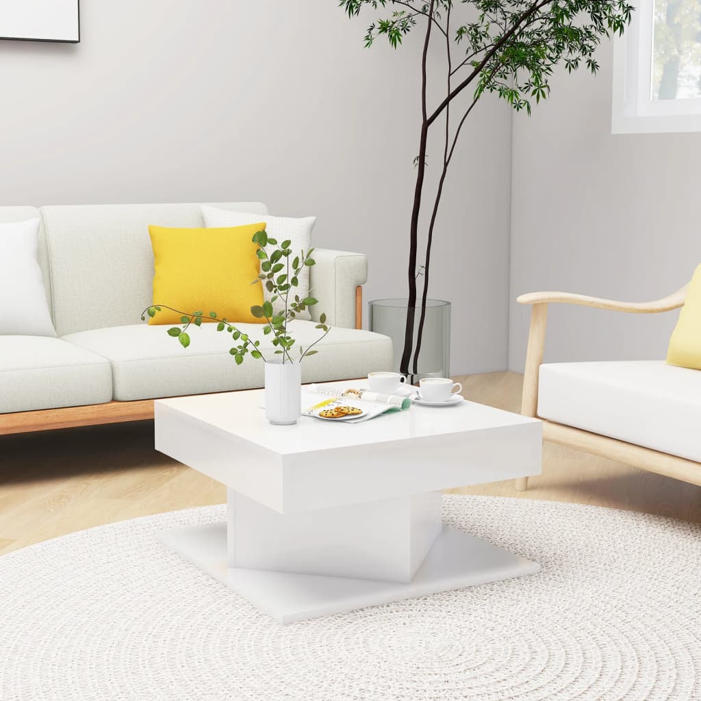 VidaXL Coffee Table 57x57x30 Cm Smoked Oak Engineered Wood With Moisture Resistant Finish Living Room Decor by vidaXL