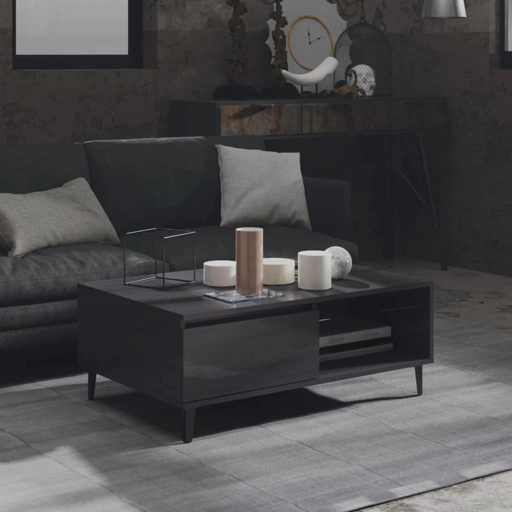 VidaXL Coffee Table 90x60x35 Cm Smoked Oak Engineered Wood For Living Room With Storage Shelf by vidaXL