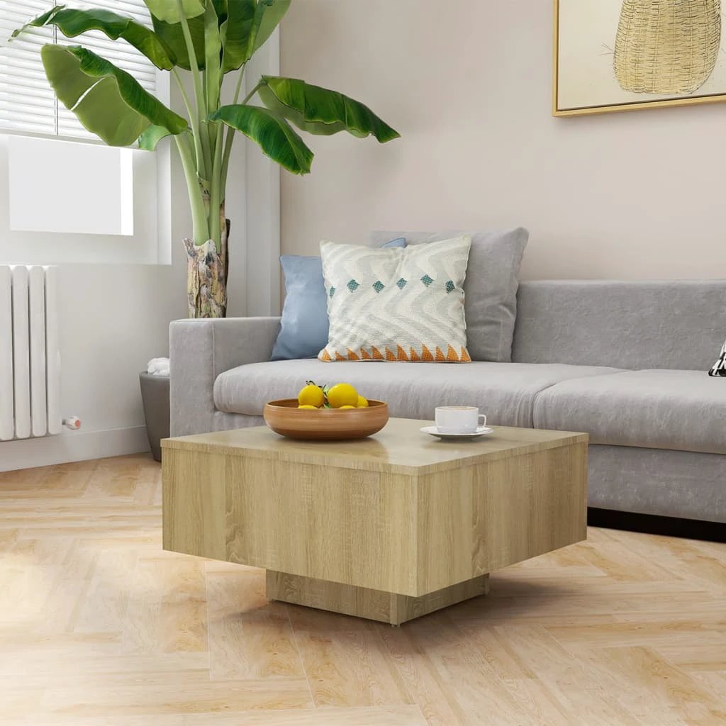 VidaXL Coffee Table 60x60x31.5 Cm Smoked Oak Engineered Wood Living Room Decor Piece by vidaXL