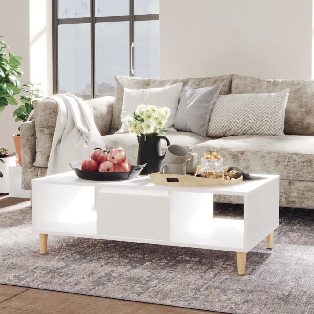 VidaXL Coffee Table 103.5x60x35 cm Smoked Oak Storage for Living Room by vidaXL