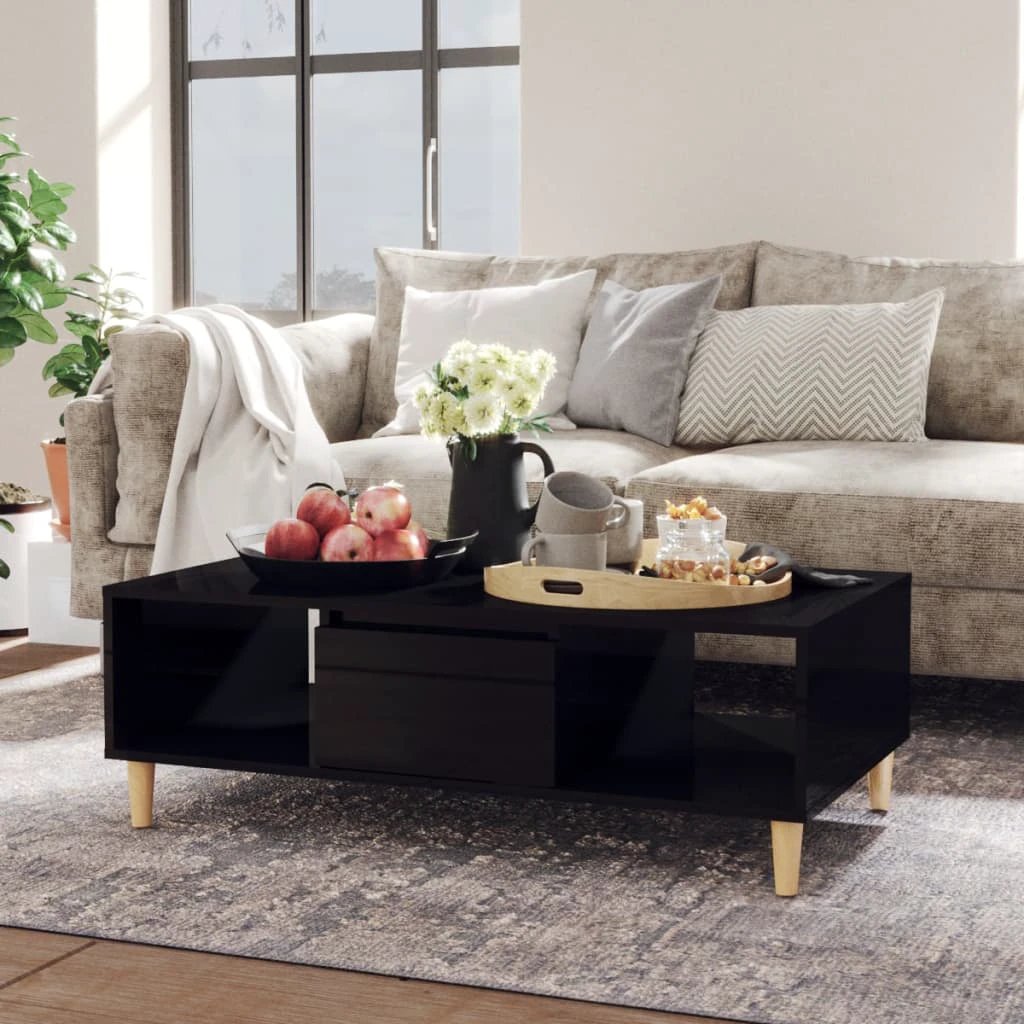 vidaXL VidaXL Coffee Table 103.5x60x35 cm Smoked Oak Storage for Living Room - Coffee Table