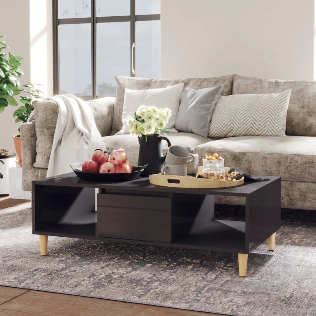 vidaXL VidaXL Coffee Table 103.5x60x35 cm Smoked Oak Storage for Living Room - Coffee Table
