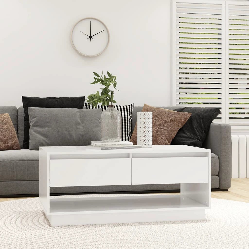 vidaXL VidaXL Coffee Table 102.5x55x44 Cm Engineered Wood Smoked Oak With Drawers For Living Room - Coffee Table