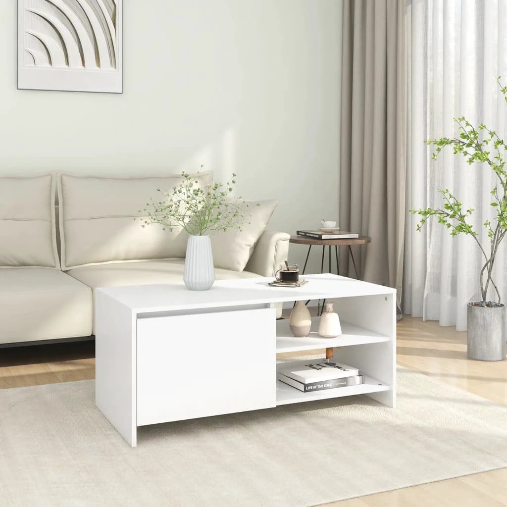 vidaXL vidaXL Coffee Table 102x50x45 cm Engineered Wood With Smoked Oak Finish And Storage For Living Room - Coffee Table