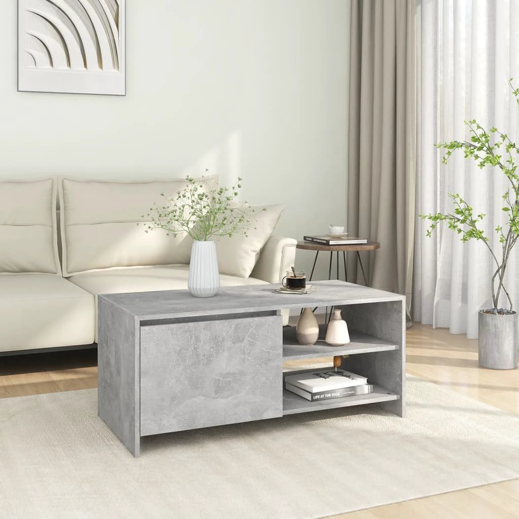 vidaXL vidaXL Coffee Table 102x50x45 cm Engineered Wood With Smoked Oak Finish And Storage For Living Room - Coffee Table