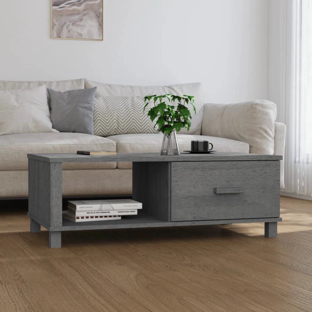 VidaXL Coffee Table 100x55x35 Solid Pine Drawer by vidaXL