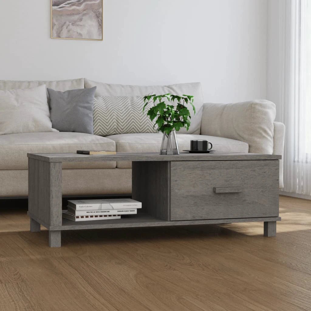VidaXL Coffee Table 100x55x35 Solid Pine Drawer by vidaXL