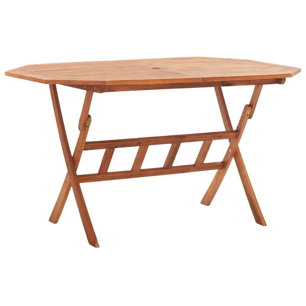 Folding Garden Table 135x85x75 cm Solid Acacia Wood by vidaXL