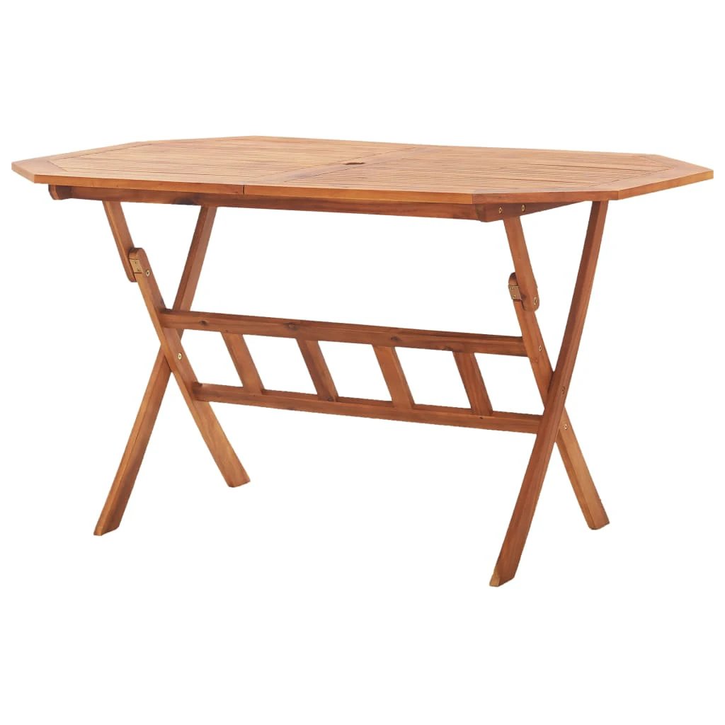 Folding Garden Table 135x85x75 cm Solid Acacia Wood by vidaXL