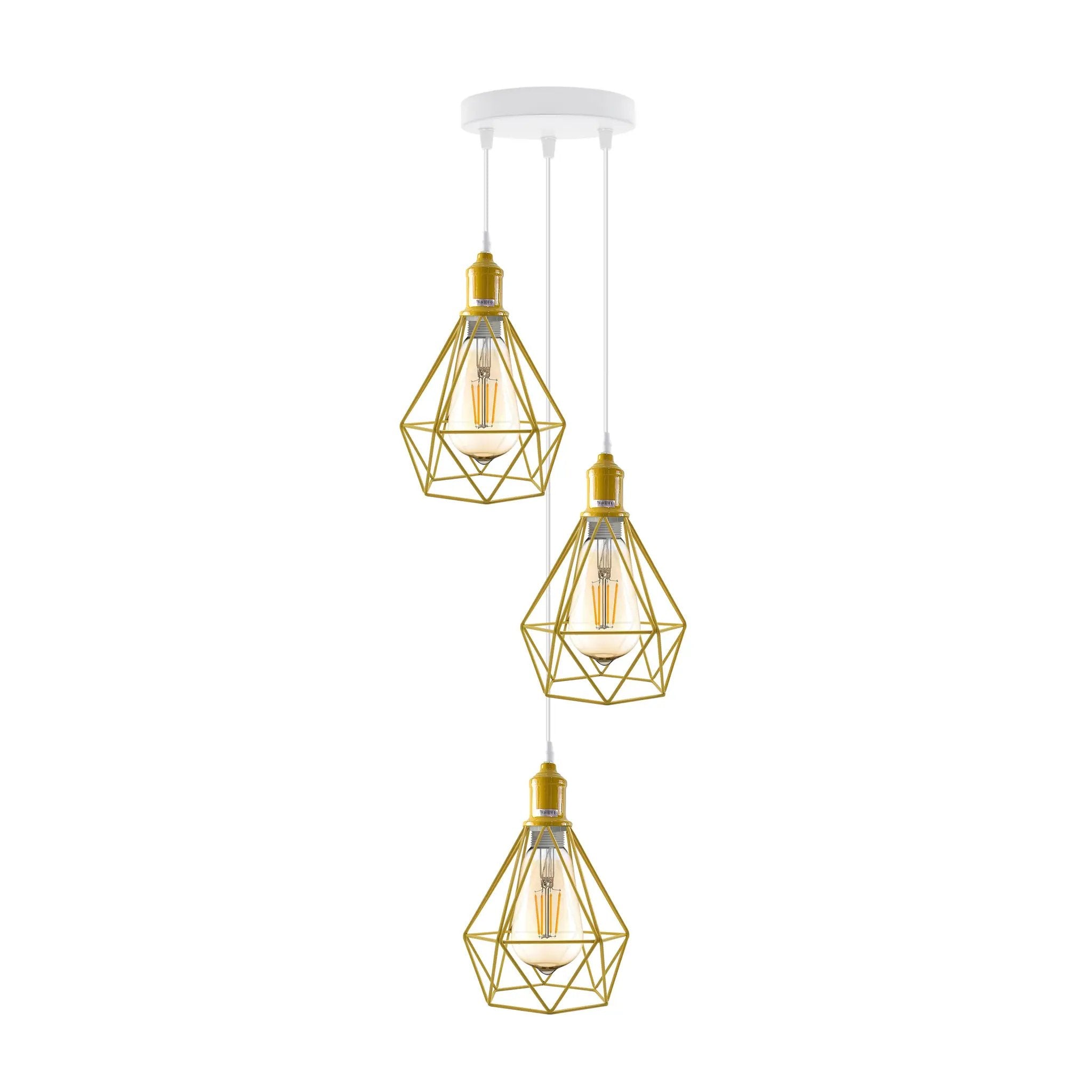 Un-branded 3 Head pendant Industrial Ceiling Light Fitting, Metal Vintage Lamp shade - Pendant Lights