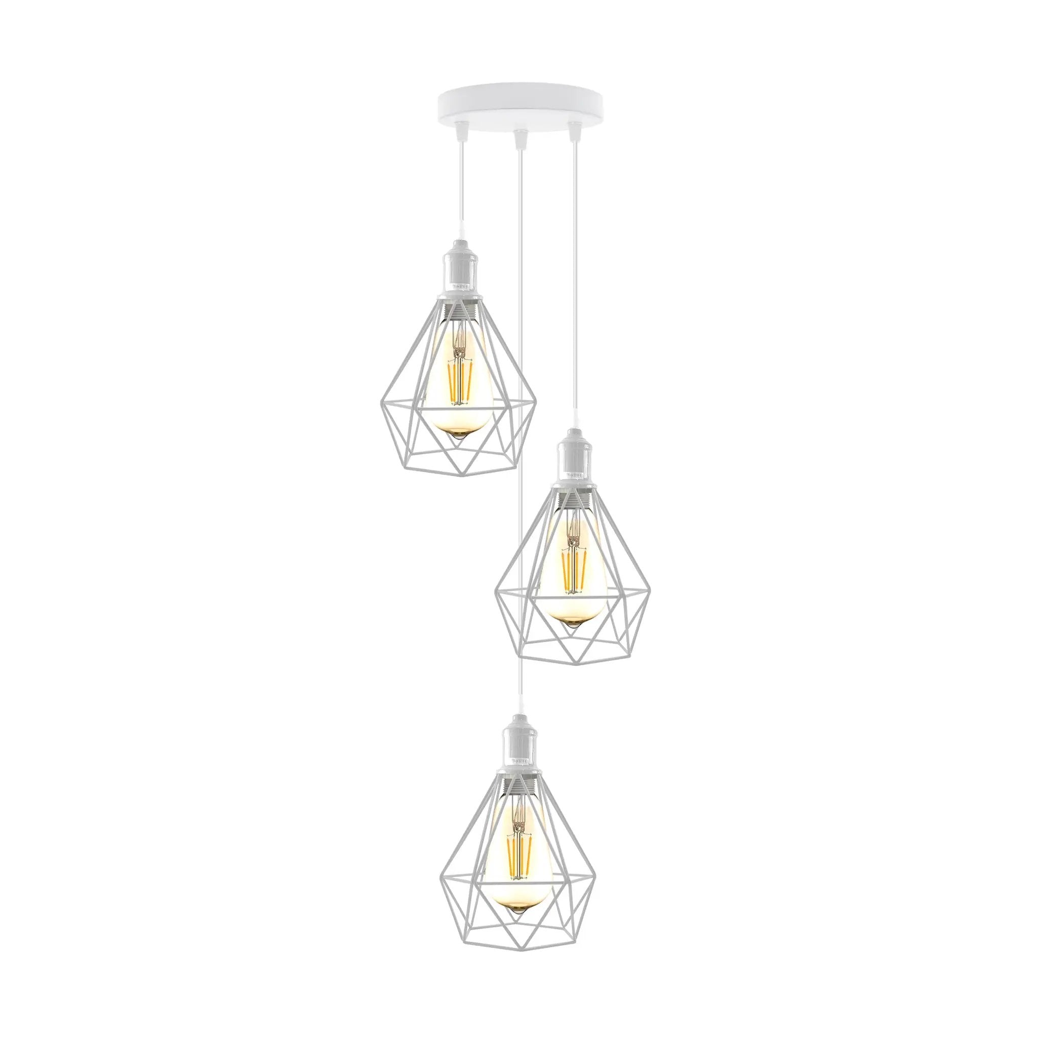 Un-branded 3 Head pendant Industrial Ceiling Light Fitting, Metal Vintage Lamp shade - Pendant Lights