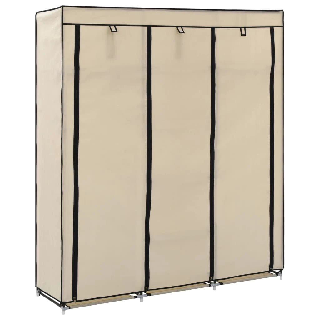 vidaXL vidaXL Wardrobe with Compartments and Rods Black 150x45x175 cm Fabric - Wardrobe