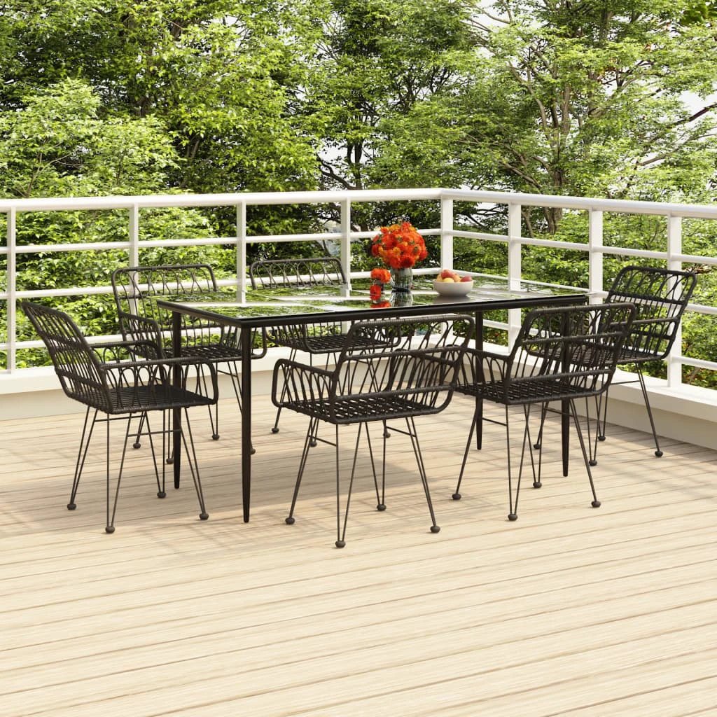 VidaXL Garden Dining Set Poly Rattan 3 Piece Weatherproof by vidaXL