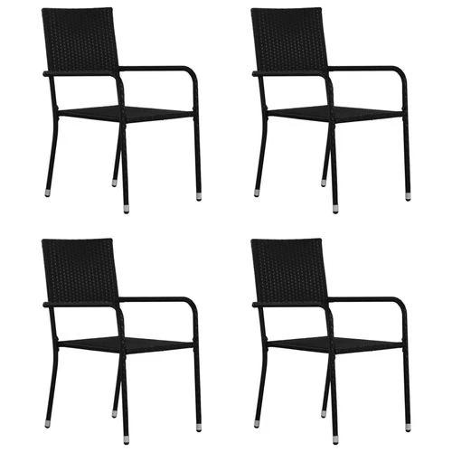 vidaXL 5 Piece Garden Dining Set with Solid Acacia Wood Table and Weather-Resistant Rattan Chairs for Outdoor Entertaining by vidaXL