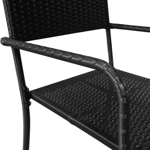vidaXL 5 Piece Garden Dining Set with Solid Acacia Wood Table and Weather-Resistant Rattan Chairs for Outdoor Entertaining by vidaXL