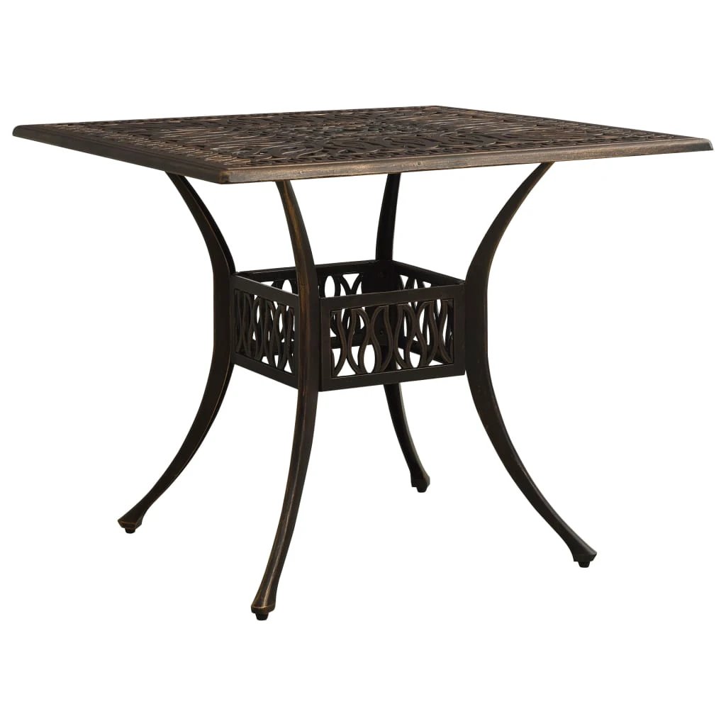 vidaXL vidaXL Garden Table Bronze 90x90x73 cm Cast Aluminium - Garden Table