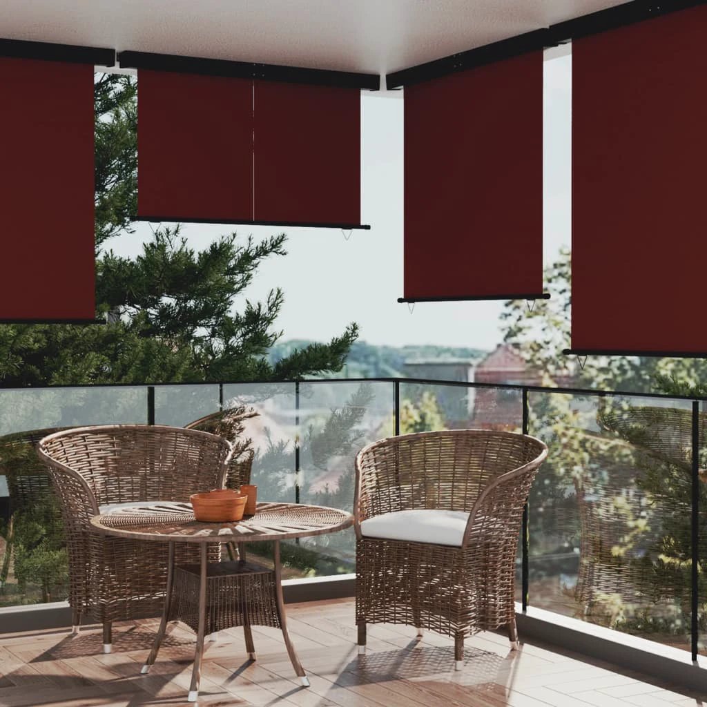 VidaXL Balcony Side Awning 65x250 cm Black UV Resistant Polyester Aluminium Roller Privacy for Balcony by vidaXL