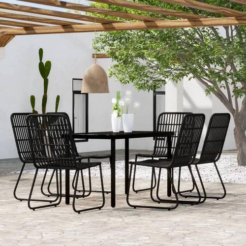vidaXL 3 Piece Garden Dining Set Oak with Sturdy Steel Frame and Easy Clean Glass Top for Outdoor Entertaining by vidaXL