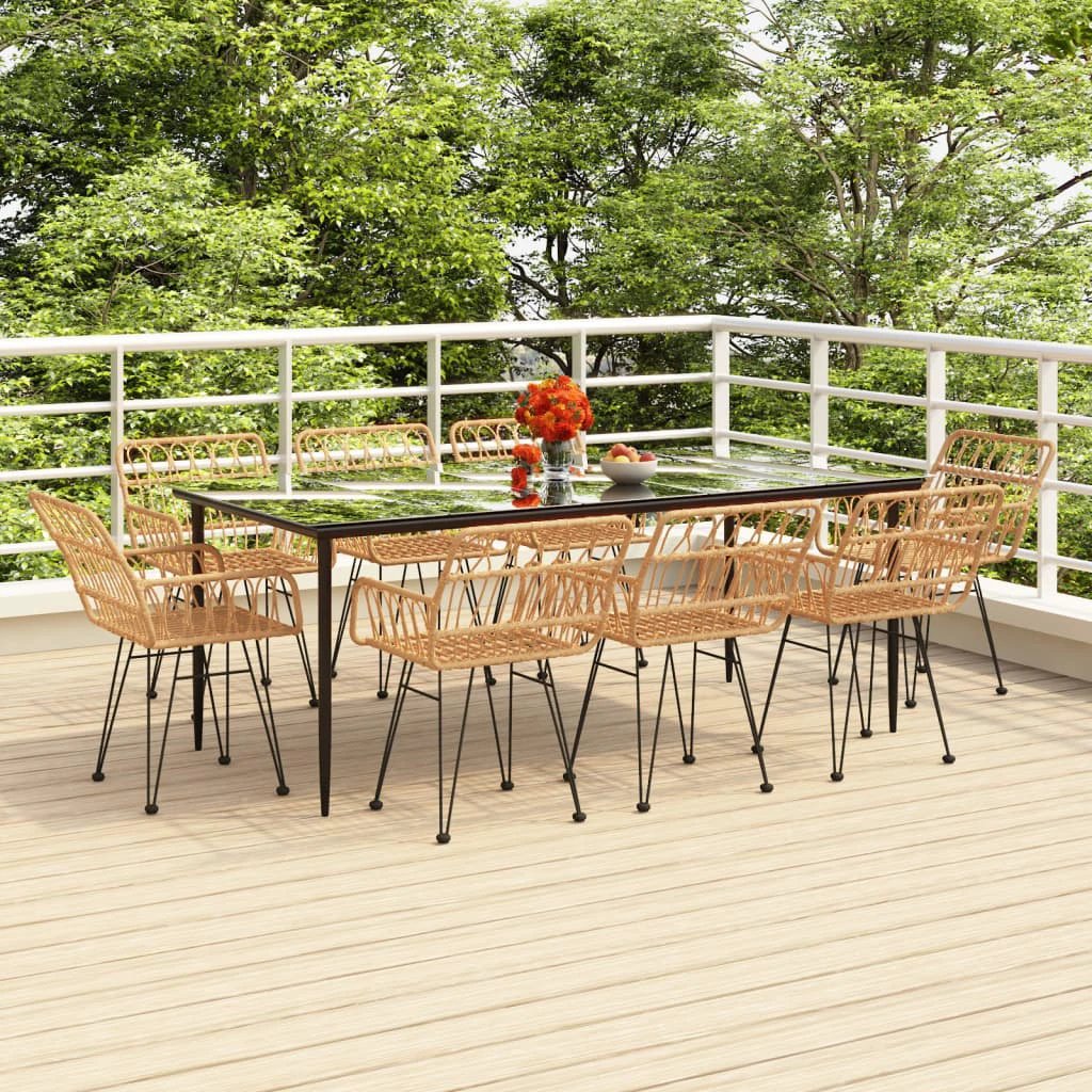 VidaXL Garden Dining Set Poly Rattan 3 Piece Weatherproof by vidaXL