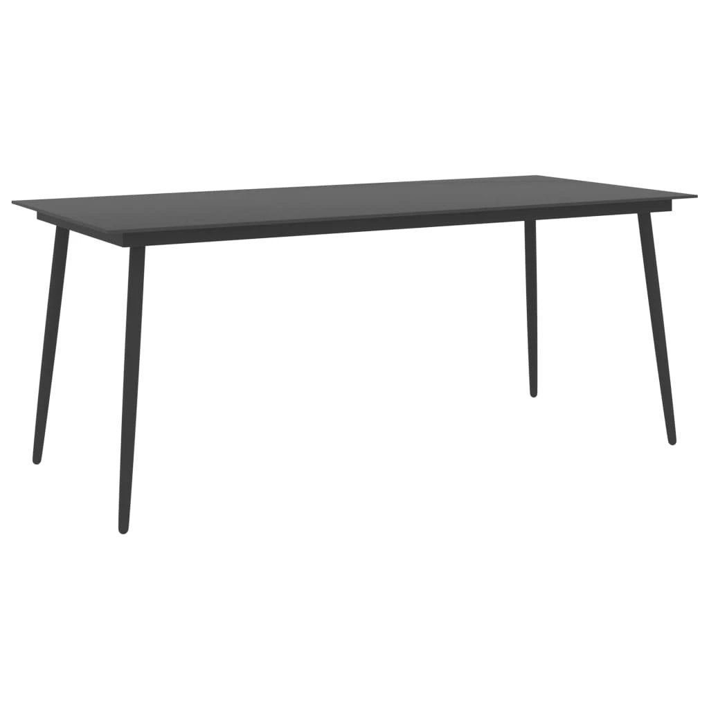 vidaXL VidaXL Garden Dining Table 80x80x74 cm Powder Coated Steel Glass Top Outdoor Patio - Garden Table